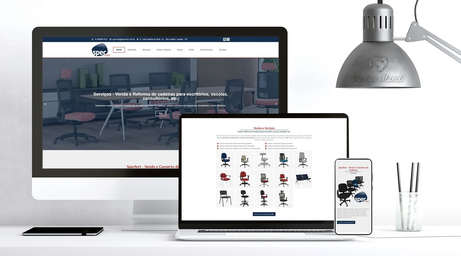 Landing page para conserto de cadeiras Specfort