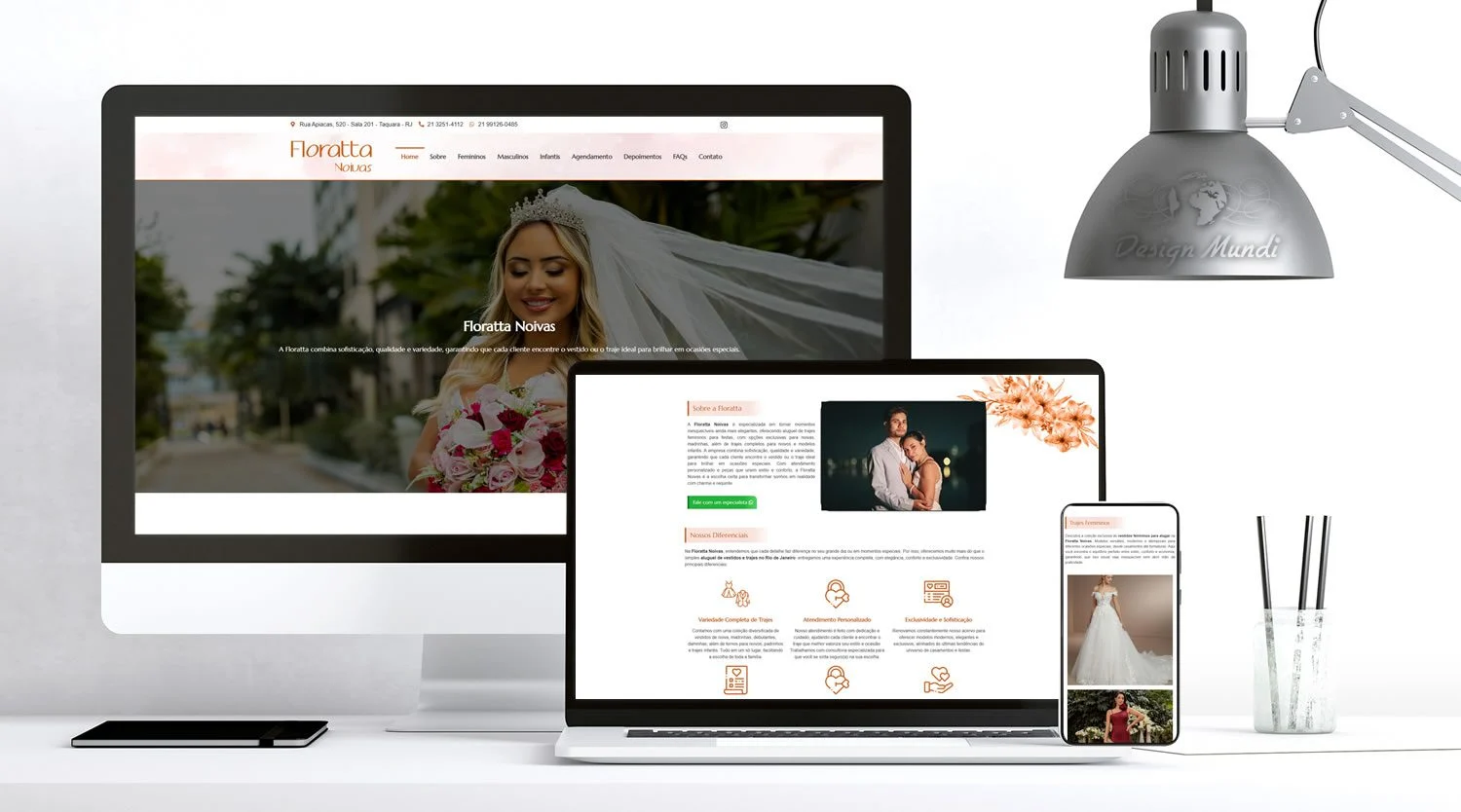 Landing page para loja de vestidos de noivas Floratta
