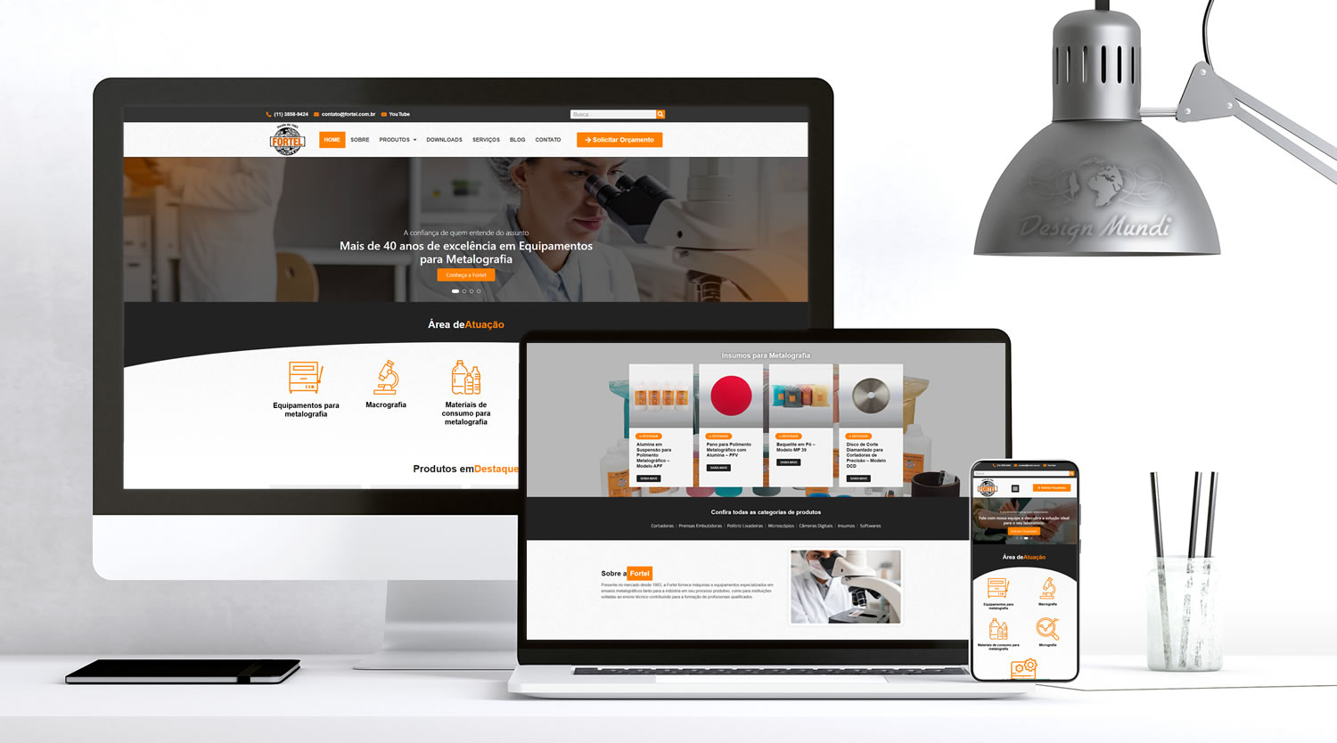 Site para Indústria de Instrumentos Metalográficos
