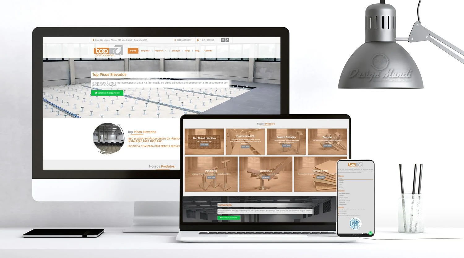 Site para fabricante de pisos elevados