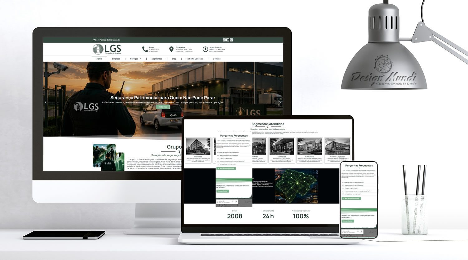 Site desenvolvido para empresa de segurança e facilities Grupo LGS